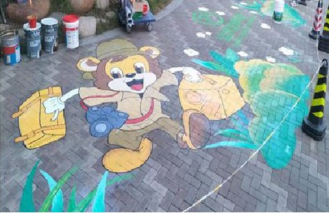 石林夏季画地面彩绘会遇到的问题