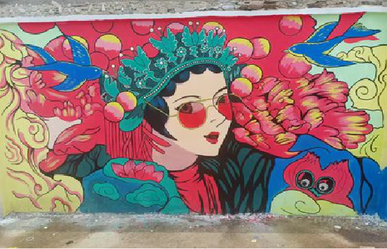 石林墙体彩绘-网红墙