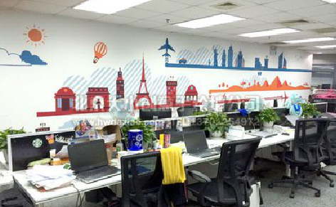 石林教你设计办公室墙绘的方法。