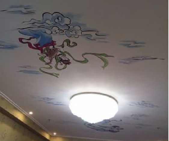 石林如何快速绘制天花板上的手绘墙?